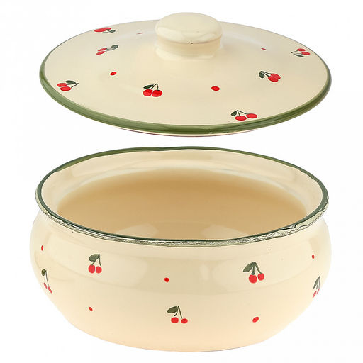 Бочонок (пельменница) керамический "Малый" 1,25л, д14см, h18,5см, "Кантри", с крышкой (Россия)