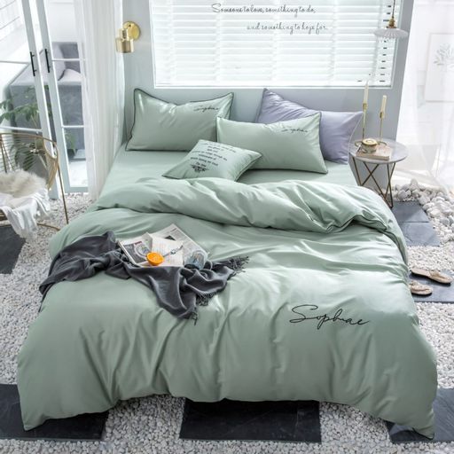 КПБ Mency однотонный с вышивкой MENO005 Евро