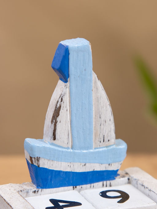 Календарь настольный Парусник дерево 7х4х11 см синий - Simaland фото 5