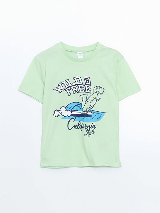 Bisiklet Yaka California Bask?l? Erkek ?ocuk Ti??rt