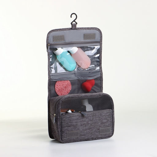 Косметичка-несессер на липучках, с ручкой, цвет серый - Simaland фото 2