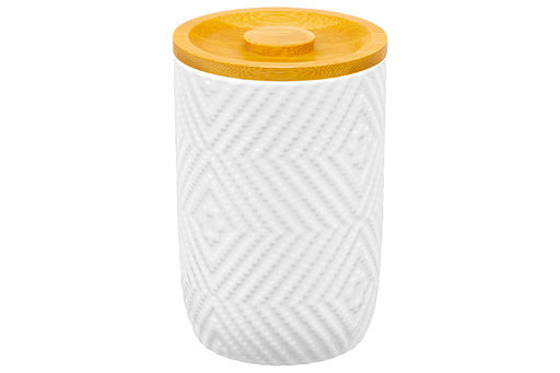 Банка д/сыпучих продуктов 700 мл 9,5*9,5*14,5 см + бамбук. крышка с силик. упл. - Elan gallery фото 7