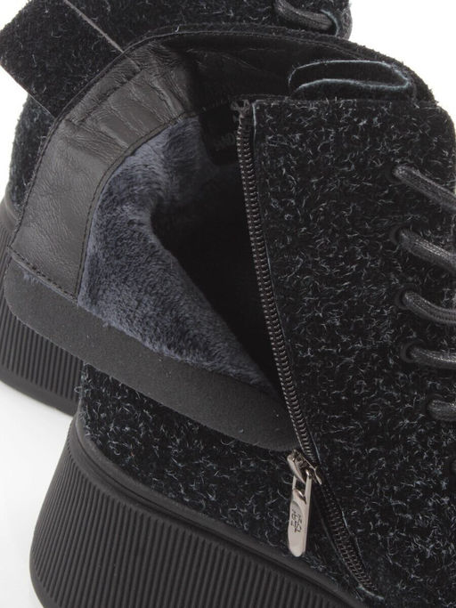 01-DMD-D256 BLACK Ботинки демисезонные женские (натуральная кожа, байка)