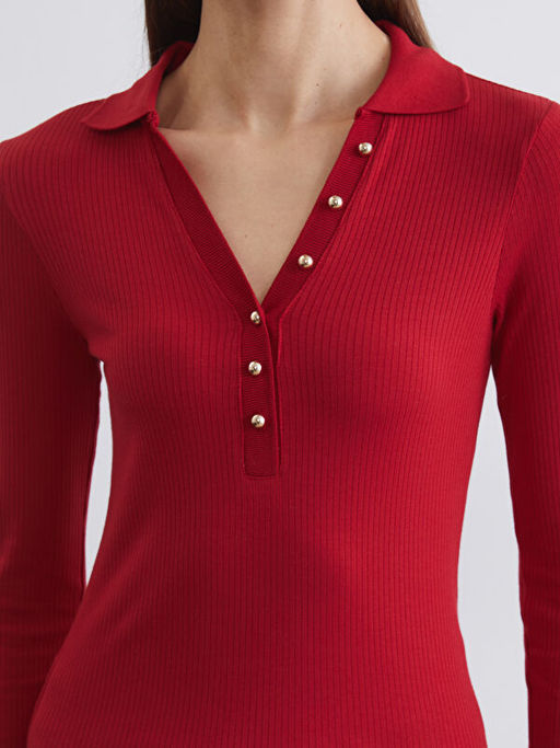 Polo Yaka Modal Kar???ml? Kad?n Ti??rt