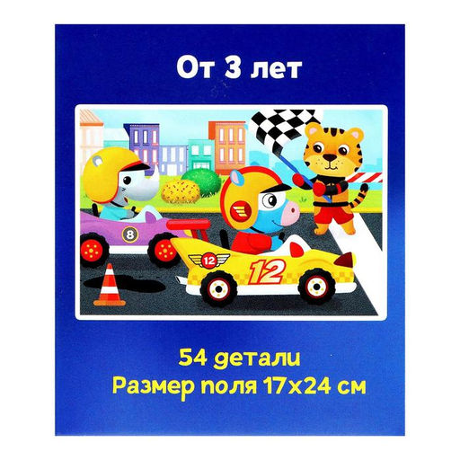 Цена за 2 шт. Пазл в шаре Гонки, 54 элемента