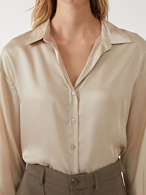 Oversize Saten Kad?n G?mlek