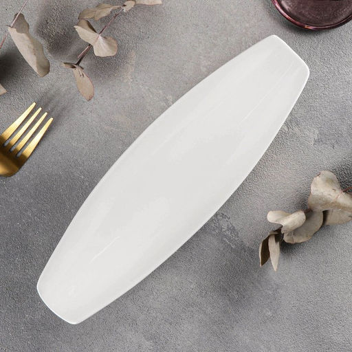 Блюдо для подачи Wilmax, 25.5×7.5 см, фарфор, цвет белый