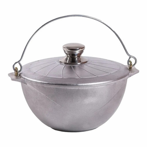 Казан походный 8 л с крышкой, литой алюмин. арт. 58300