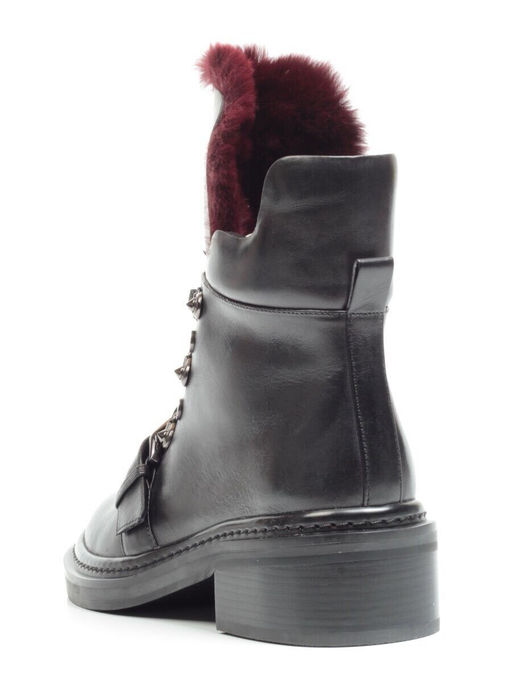 01-H001-3637-N380K BLACK Ботинки демисезонные женские (натуральная кожа, байка)