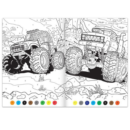 Цена за 2 шт. Раскраска по номерам Мегатачки, 16 стр., формат А4