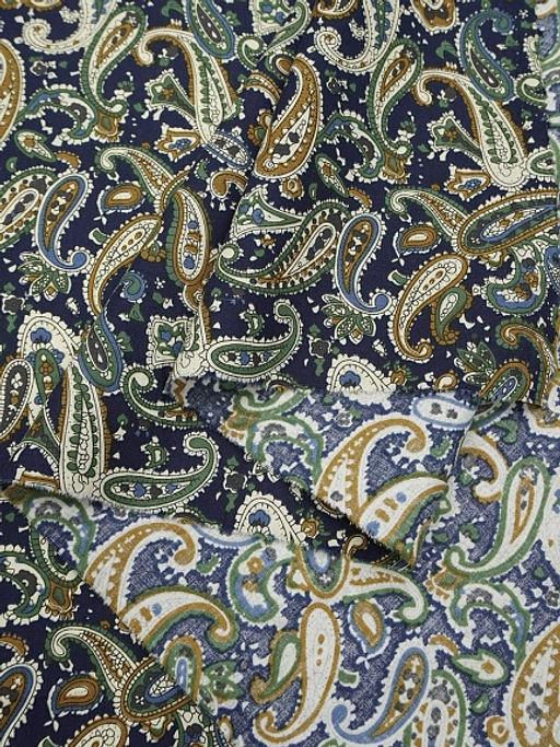 Импорт. хлопок Восточные огурчики на чернильно-синем, ш.1.48 м, хл-100%, 110гр/м.кв - Купава фото 6