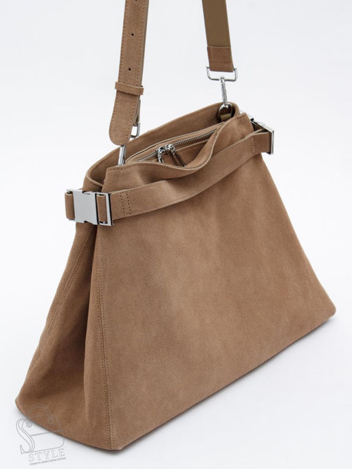 Сумка женская кожаная 6149Q sand Polina&Eiterou