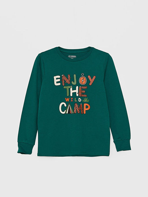 Bisiklet Yaka Bask?l? Uzun Kollu Erkek ?ocuk Pijama Tak?m? - Waikiki фото 2