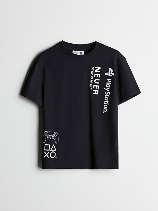 Bisiklet Yaka PlayStation Bask?l? Erkek ?ocuk Ti??rt