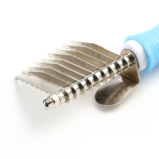 Колтунорез боковой Комфорт 9 лезвий, нескользящая резиновая ручка, голубой - Пижон фото 4