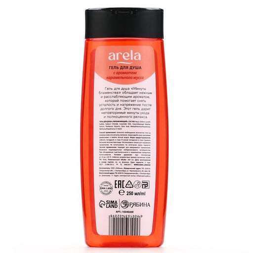 Цена за 3 шт. Гель для душа женский «Минуты блаженства», 250 мл, аромат карамельного мусса, ARELA