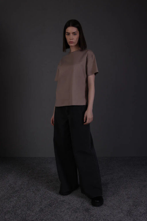 Базовая футболка темно-бежевого оттенка - Incity фото 3