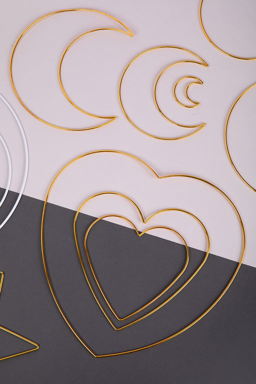 Для вязания Gamma RKH-030 Каркас для рукоделия сердце (заготовка) сталь металл под золото