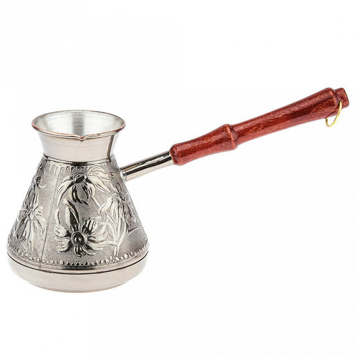 Турка медная 640мл "Ромашка", д11см, h11,5см, s0,8мм, деревянная ручка (Россия)