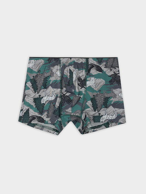 Цена за 2 штуки! Трусы боксеры мужские зеленые с принтом - Mark formelle фото 7