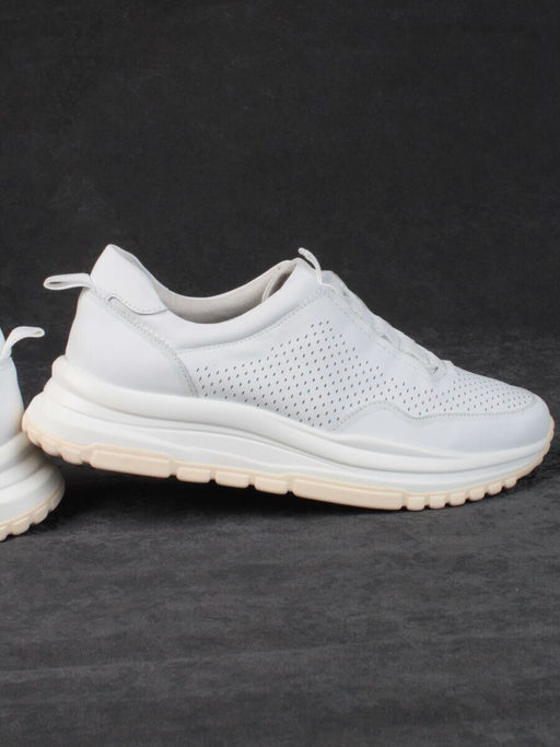 05-PDL250-1 WHITE Кроссовки женские (натуральная кожа)