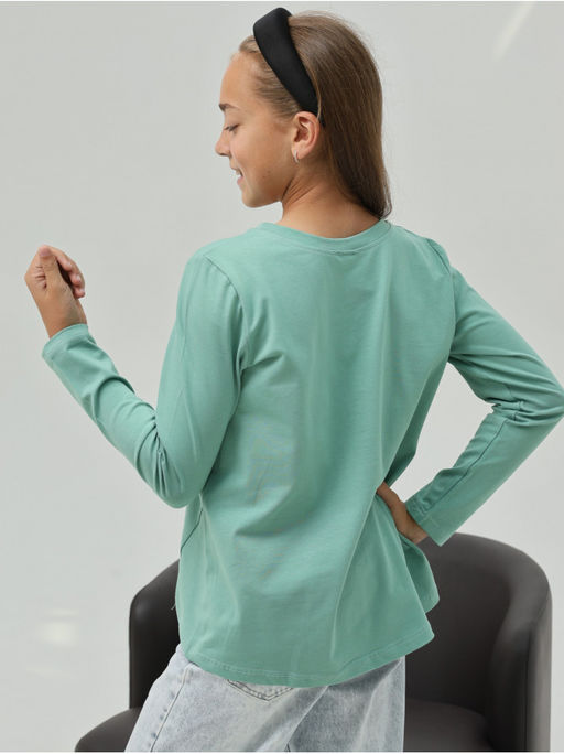 Лонгслив детский "Школьный" малахит