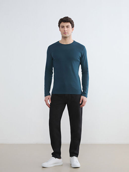 Bisiklet Yaka Uzun Kollu Erkek Ti??rt