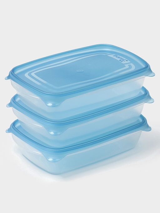 Набор контейнеров для хранения еды Darel plastic Трио, 3 шт., 700 мл, пластик, прозрачный, крышка МИКС