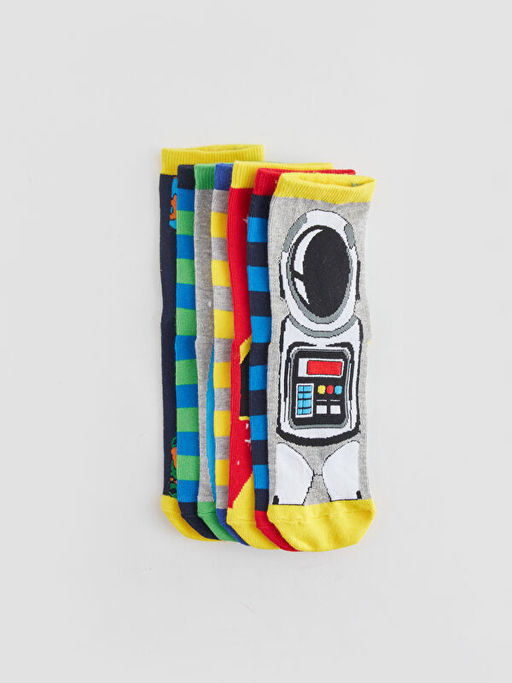 Desenli Erkek ?ocuk Soket ?orap 7li - Waikiki фото 2