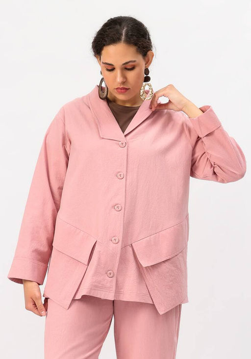 Пиджак оригинального кроя пудровый