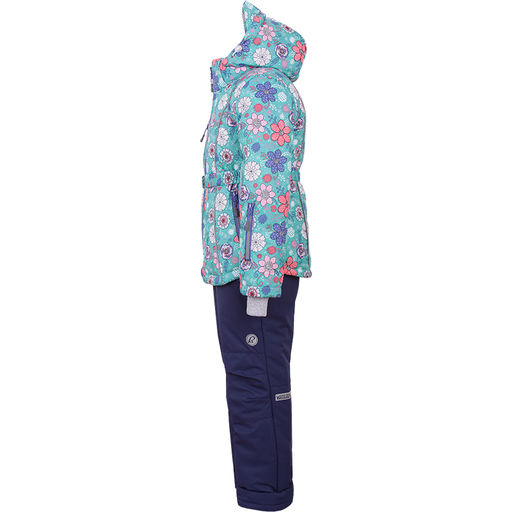 RODOS Утеплённый костюм для девочки зима М-191 (Цветы) Зелёный