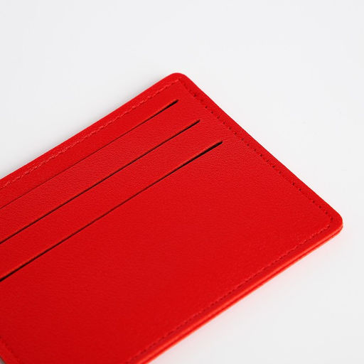 Картхолдер, на 6 карт, отделение для купюр, красный