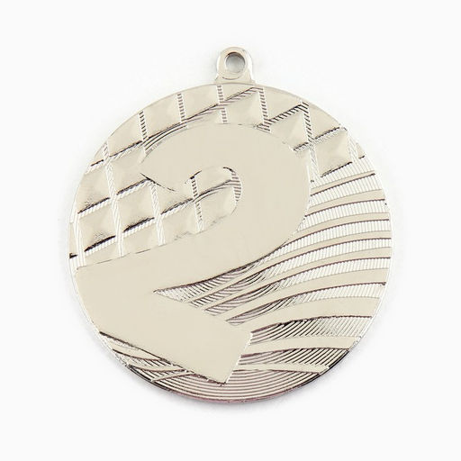 Медаль призовая 002 диам 5см. 2 место. Цвет сер. Без ленты - Командор фото 5