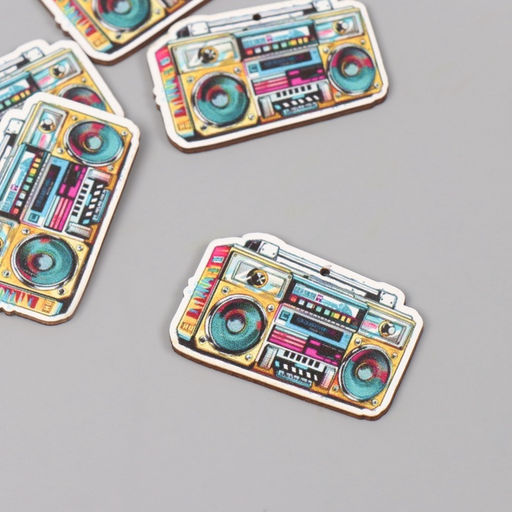 Цена за 5 шт. Декор для творчества дерево «Бумбокс», 2.9×4.5×0.3 см