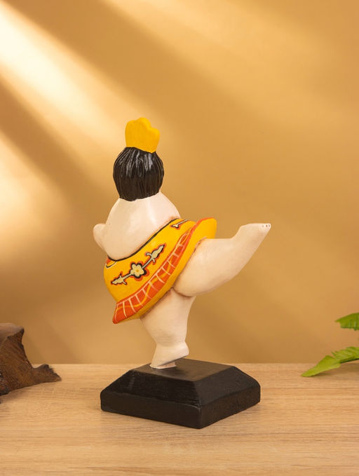 Фигурка на подставке «Балерина», 13×8×21 см, дерево, оранжевая