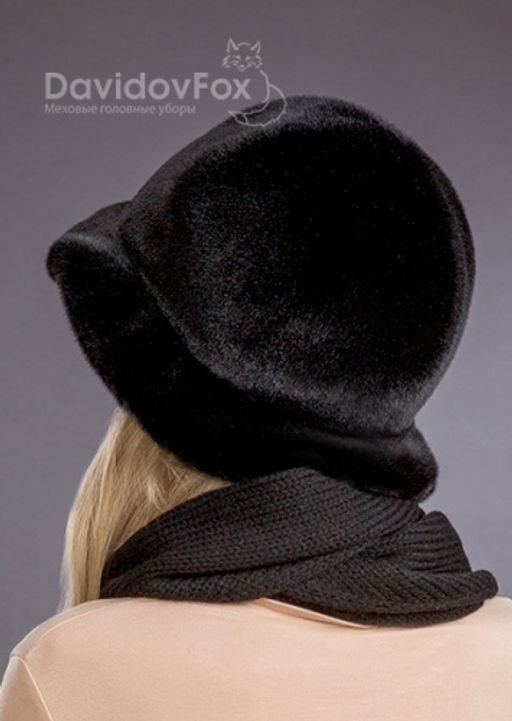 шапка Шляпка экомех волна блэк - Davidovfox фото 5