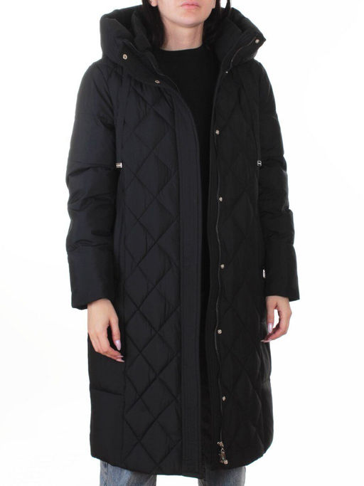 8353 BLACK Пальто зимнее женское (200 гр. холлофайбер)