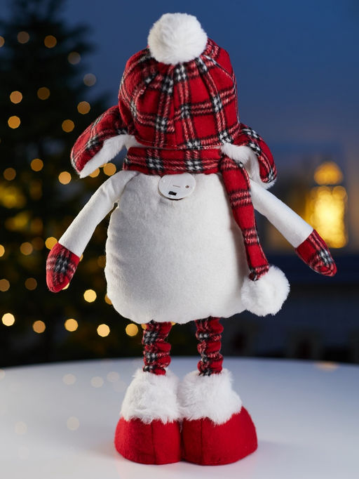 Фигура текстиль «Снеговик» 40-60 см, телескопические ножки, 1 LED, от батареек LR1130×3, свечение тёплое белое