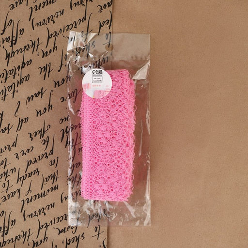 Цена за 2 шт. Кружево капроновое, 35 мм × 10 ± 1 м, цвет розовый