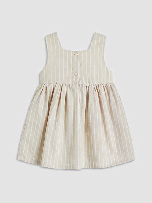 Kare Yaka ?izgili Nak??l? K?z Bebek Elbise