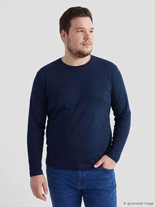 Bisiklet Yaka Uzun Kollu Erkek Ti??rt