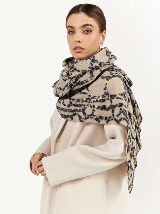 Большой, мягкий, тонкий и очень нежный двусторонний палантин с рисунком. - Tantino фото 7