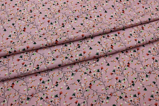 Штапель Премиум Цветочная паутинка цв.сиренево-розовый, ш.1.45м, вискоза-100%, 120гр/м.кв - Купава фото 4