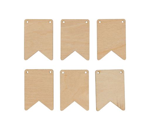 Заготовка для декорирования Mr. Carving ВД-889 Набор флажков фанера 0.3 см Треугольные (5х5 см) 6шт фото 2