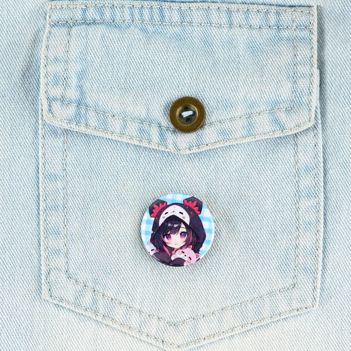 Цена за 10 шт. Значок металлический закатной Милые анимешки, d=2.5 см, МИКС