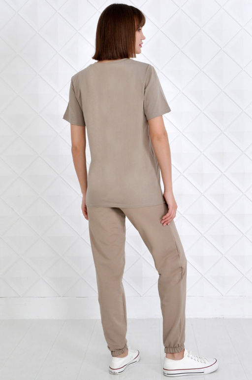 Арт. 2349 Костюм женский бежевый 44-52 (5 шт) Цвет:верх- бежевый, низ- бежевый - Калинка фото 5