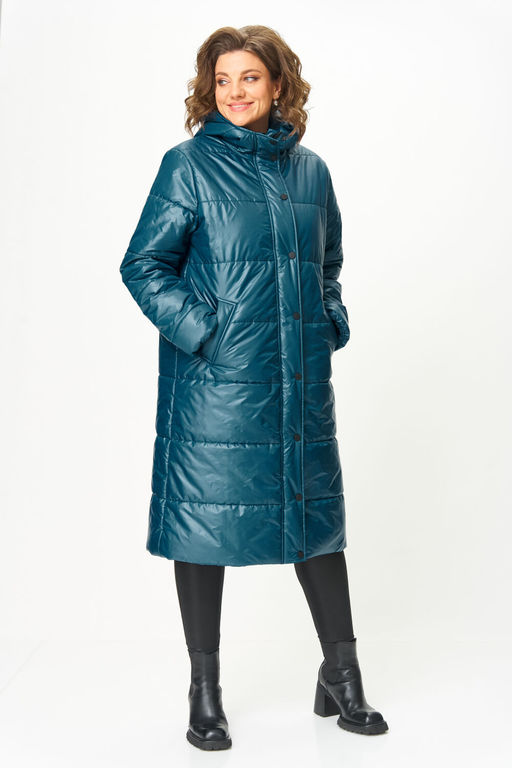 Пальто Anastasia Mak 1026 морская волна фото 8