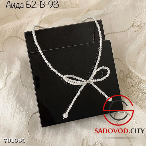 Чокер из жемчуга с бантом