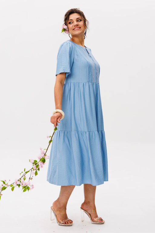 Платье ANELLI 1604 голубое кружево