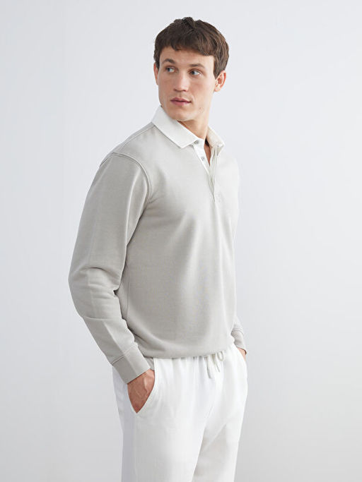 Polo Yaka Erkek Sweatshirt